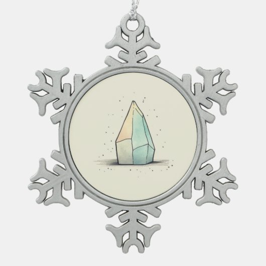 Schöne Crystal Tint Art Schneeflocken Zinn-Ornament (Vorderseite)