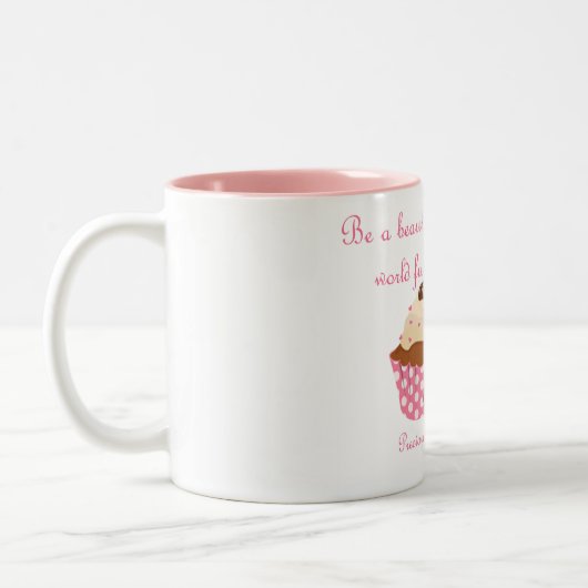 Schöne Cupcake-Tasse Zweifarbige Tasse (Links)