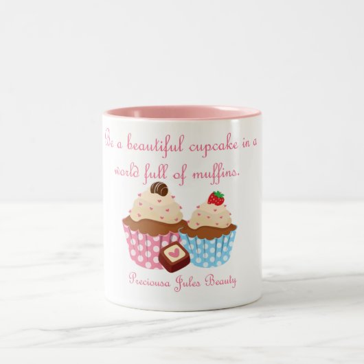 Schöne Cupcake-Tasse Zweifarbige Tasse (Mittel)