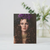 Schöne Curly Haired-Frau Postkarte (Stehend Vorderseite)