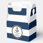 Schöne Custom Nautical Navy Blue Gold Baby Dusche Geschenkschachtel (Geöffnet)