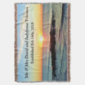 SCHÖNE CUSTOM SONNENREISE FOTO WEDING BLANKET DECKE (Vorderseite Vertikal)