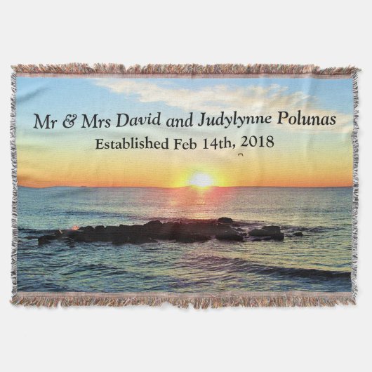 SCHÖNE CUSTOM SONNENREISE FOTO WEDING BLANKET DECKE (Vorderseite)