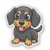 Schöne Dackel, Kawaii Charmer, Klein Aufkleber (Vorderseite)