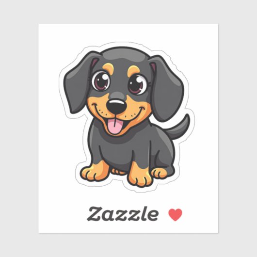 Schöne Dackel, Kawaii Charmer, Klein Aufkleber (Blatt)