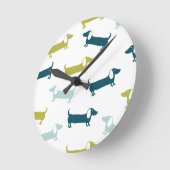 Schöne Dackeln in großartigen Farben Runde Wanduhr (Winkel)