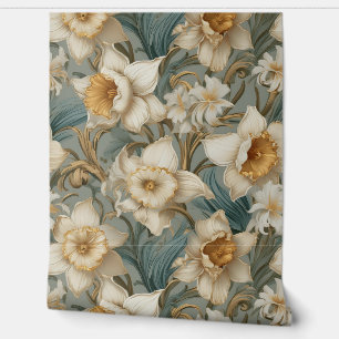 Schöne Daffodien Barock-Muster Tapete