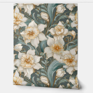 Schöne Daffodien Barock-Muster Tapete