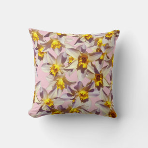 Schöne Daffodils Blume Kissen werfen