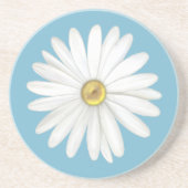 Schöne Daisy-Blume auf Aquamarin Türkis Getränkeuntersetzer (Vorne)