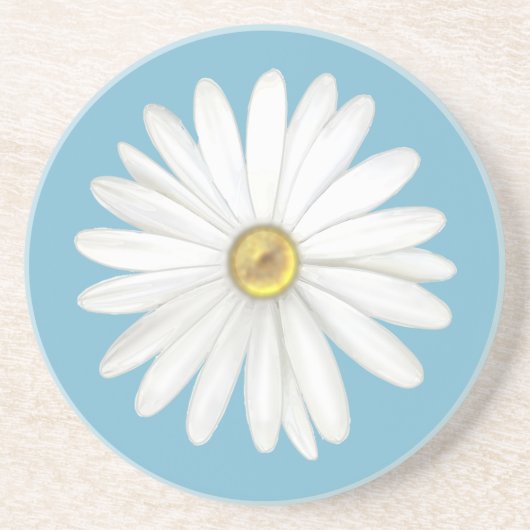Schöne Daisy-Blume auf Aquamarin Türkis Getränkeuntersetzer (Vorne)