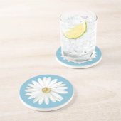 Schöne Daisy-Blume auf Aquamarin Türkis Getränkeuntersetzer (Seite)