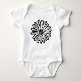 Schöne Daisy-Blume, Halftone Illustration Baby Strampler
