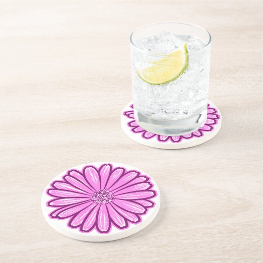 Schöne Daisy-Blume, Halftone Illustration Getränkeuntersetzer (Seite)