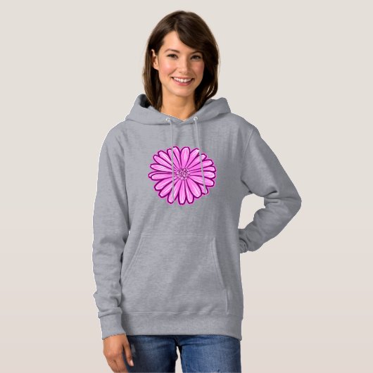 Schöne Daisy-Blume, Halftone Illustration Hoodie (Vorne ganz)