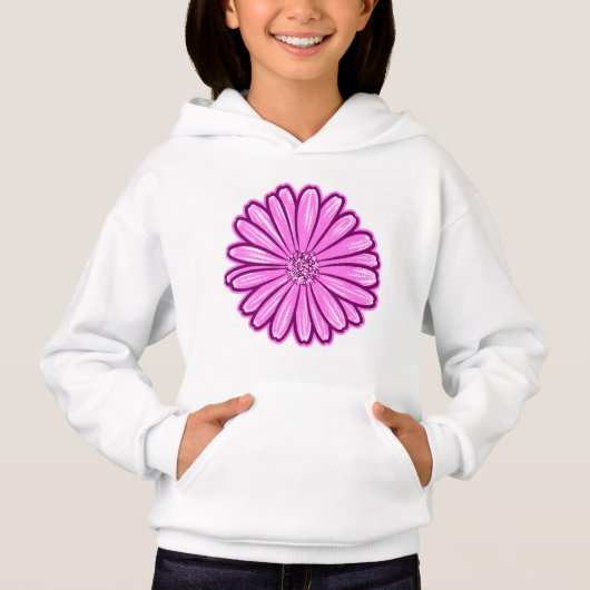 Schöne Daisy-Blume, Halftone Illustration Hoodie (Vorderseite)