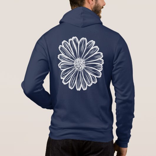Schöne Daisy-Blume, Halftone Illustration Hoodie (Rückseite)