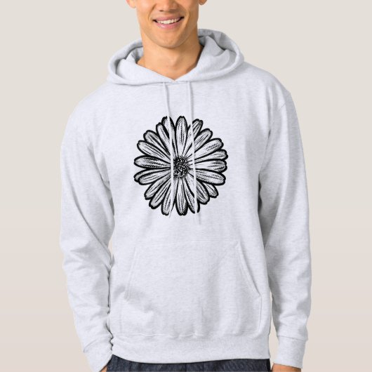 Schöne Daisy-Blume, Halftone Illustration Hoodie (Vorderseite)
