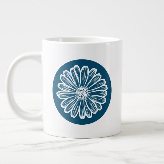 Schöne Daisy-Blume, Halftone Illustration Jumbo-Tasse (Links)
