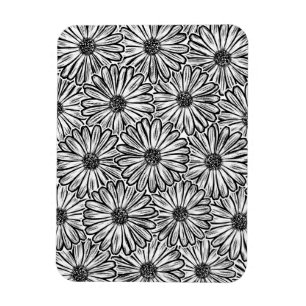 Schöne Daisy-Blume, Halftone Illustration Magnet