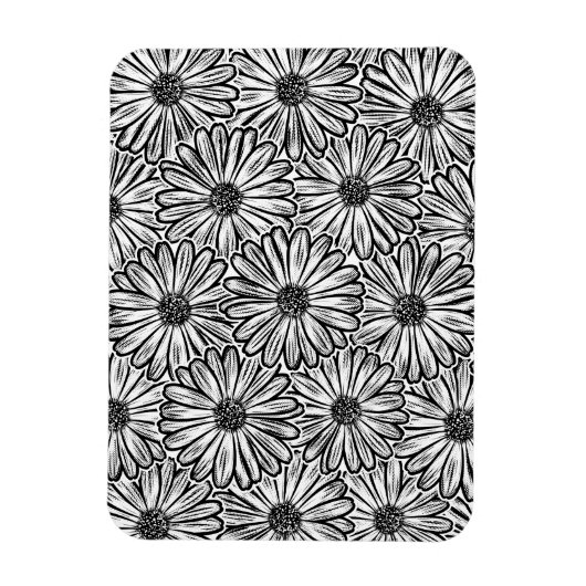 Schöne Daisy-Blume, Halftone Illustration Magnet (Vertikal)