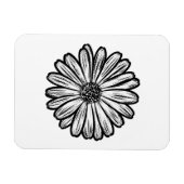 Schöne Daisy-Blume, Halftone Illustration Magnet (Horizontal)