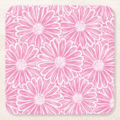 Schöne Daisy-Blume, Halftone Illustration Rechteckiger Pappuntersetzer (Vorderseite)