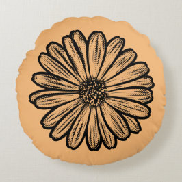 Schöne Daisy-Blume, Halftone Illustration Rundes Kissen