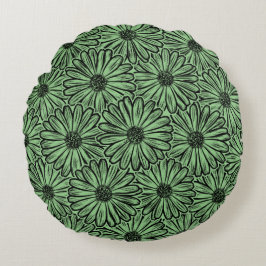 Schöne Daisy-Blume, Halftone Illustration Rundes Kissen