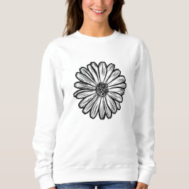 Schöne Daisy-Blume, Halftone Illustration Sweatshirt
