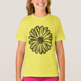 Schöne Daisy-Blume, Halftone Illustration T-Shirt