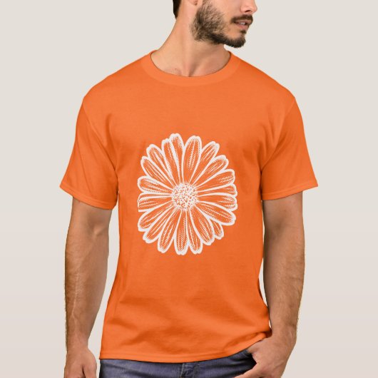 Schöne Daisy-Blume, Halftone Illustration T-Shirt (Vorderseite)