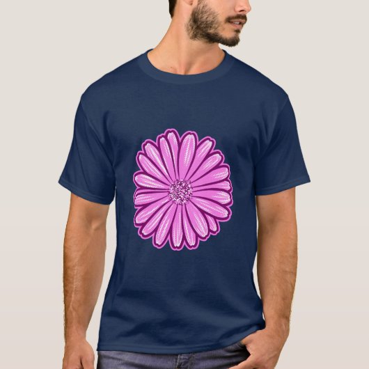 Schöne Daisy-Blume, Halftone Illustration T-Shirt (Vorderseite)