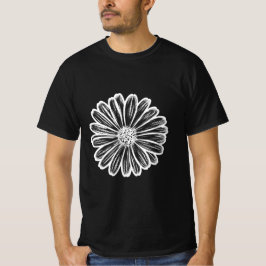 Schöne Daisy-Blume, Halftone Illustration T-Shirt