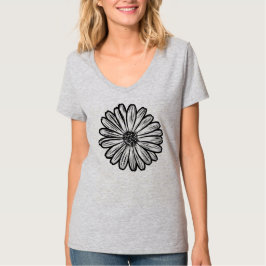Schöne Daisy-Blume, Halftone Illustration T-Shirt