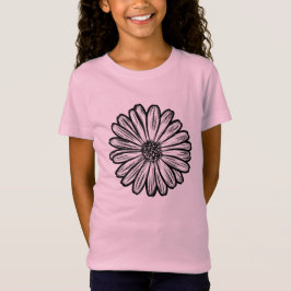 Schöne Daisy-Blume, Halftone Illustration T-Shirt