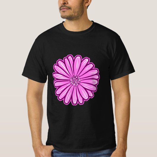 Schöne Daisy-Blume, Halftone Illustration T-Shirt (Vorderseite)