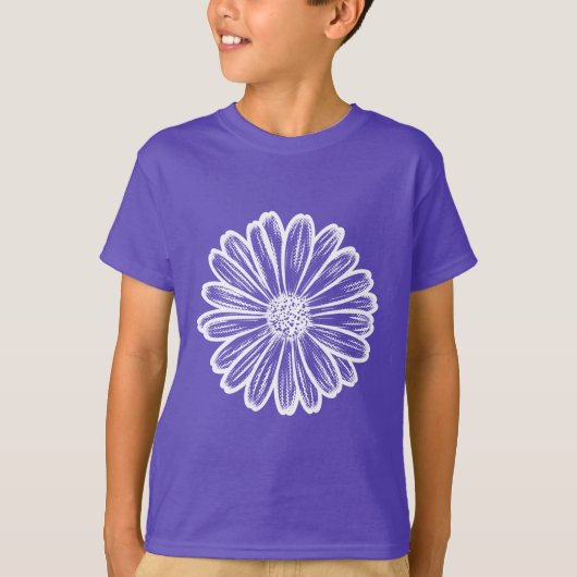 Schöne Daisy-Blume, Halftone Illustration T-Shirt (Vorderseite)