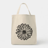 Schöne Daisy-Blume, Halftone Illustration Tragetasche (Rückseite)