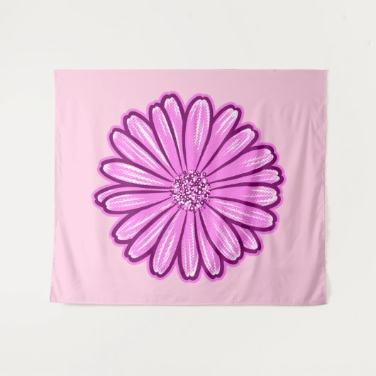 Schöne Daisy-Blume, Halftone Illustration Wandteppich (Vorderseite (Horizontal))