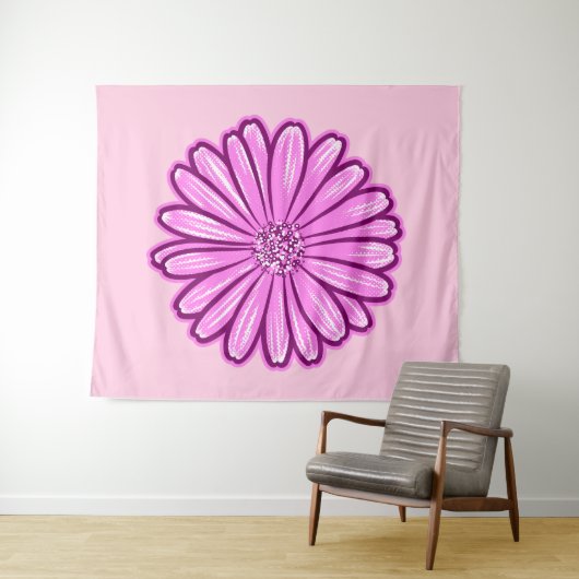 Schöne Daisy-Blume, Halftone Illustration Wandteppich (Beispiel (Horizontal))