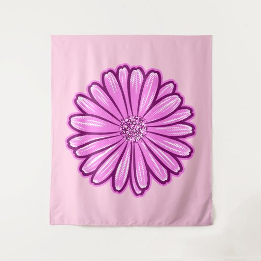 Schöne Daisy-Blume, Halftone Illustration Wandteppich (Vorderseite)