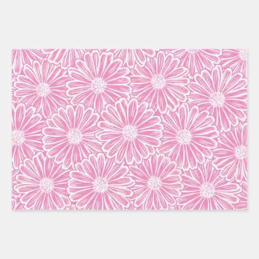 Schöne Daisy-Blume Halftone-Lichtdarstellung Geschenkpapier Set (Vorderseite 2)