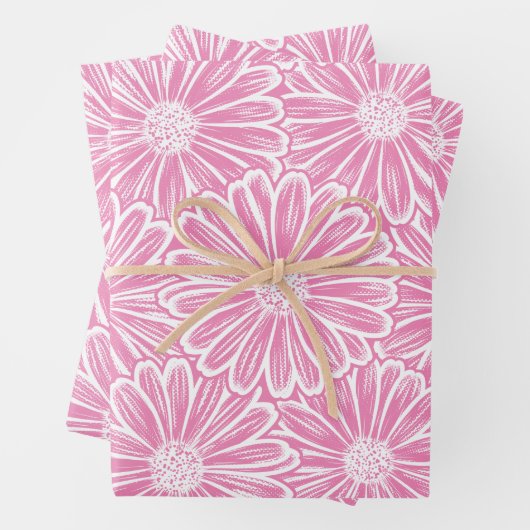 Schöne Daisy-Blume Halftone-Lichtdarstellung Geschenkpapier Set (Beispiel)