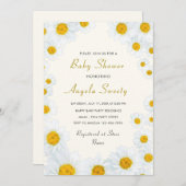 Schöne Daisy Blume Kinderdusche Einladung (Vorne/Hinten)