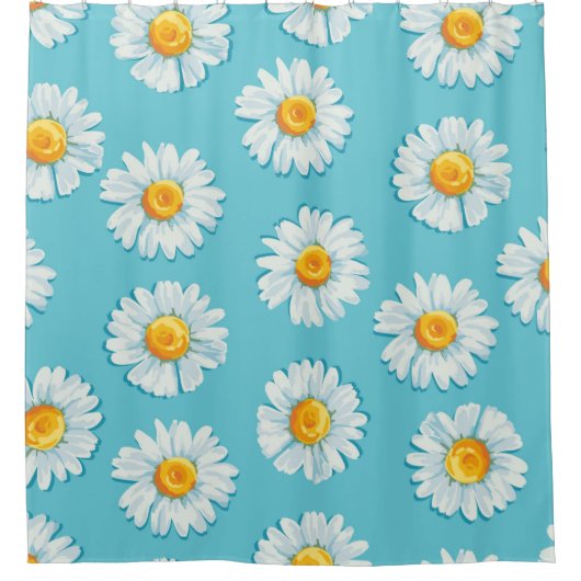 Schöne daisy Blume nahtlos Muster Duschvorhang (Vorderseite)