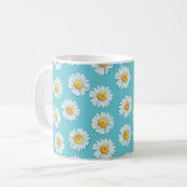 Schöne daisy Blume nahtlos Muster Kaffeetasse (Vorderseite Links)