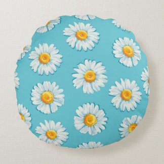 Schöne daisy Blume nahtlos Muster Rundes Kissen