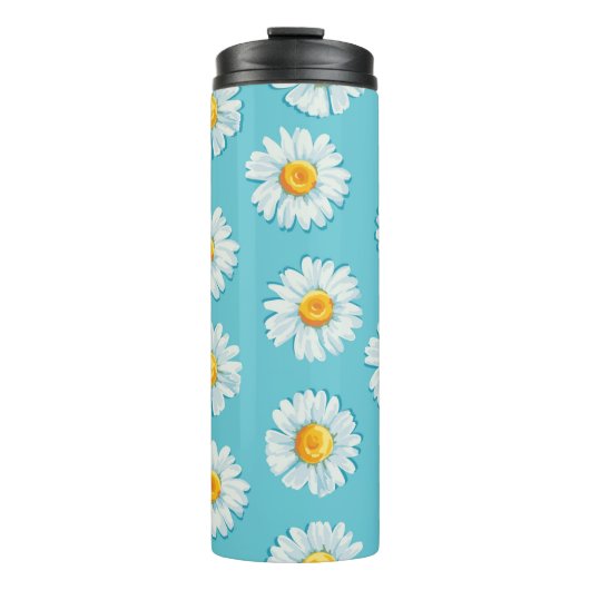 Schöne daisy Blume nahtlos Muster Thermosbecher (Vorderseite)