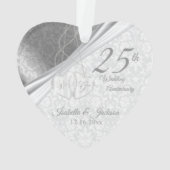 Schöne Damaske - 25. Hochzeitstag Ornament (Rückseite)